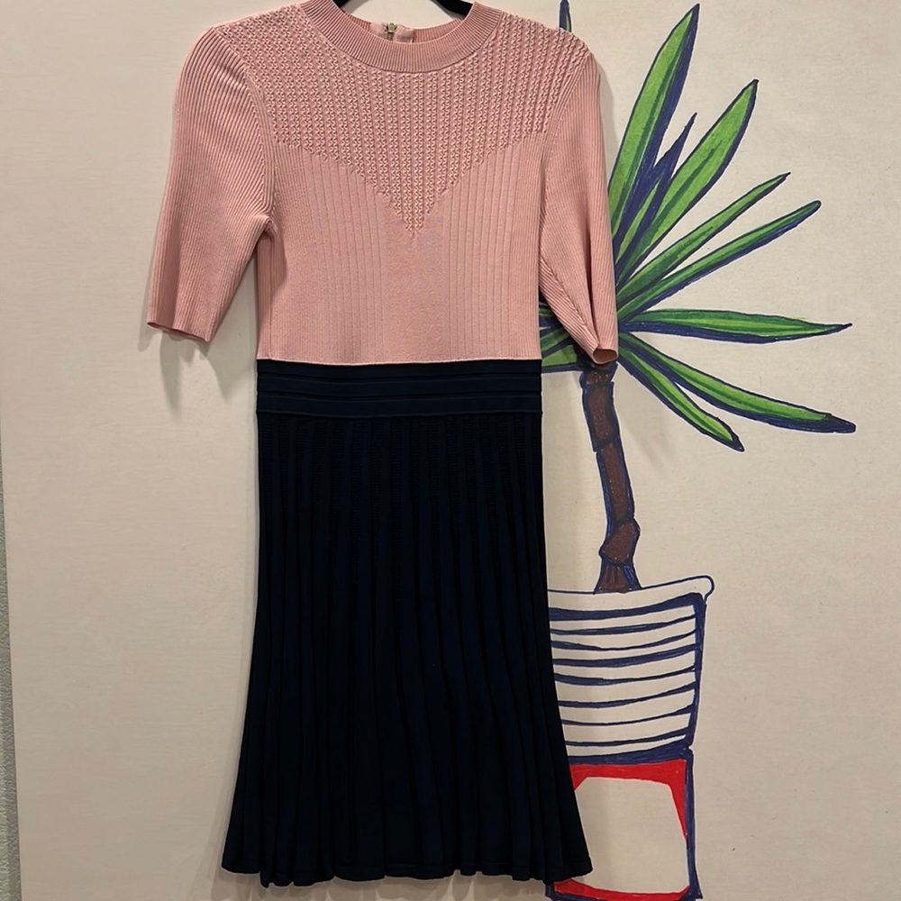 Ted Baker Sleeved Dress w Flounce Skirt